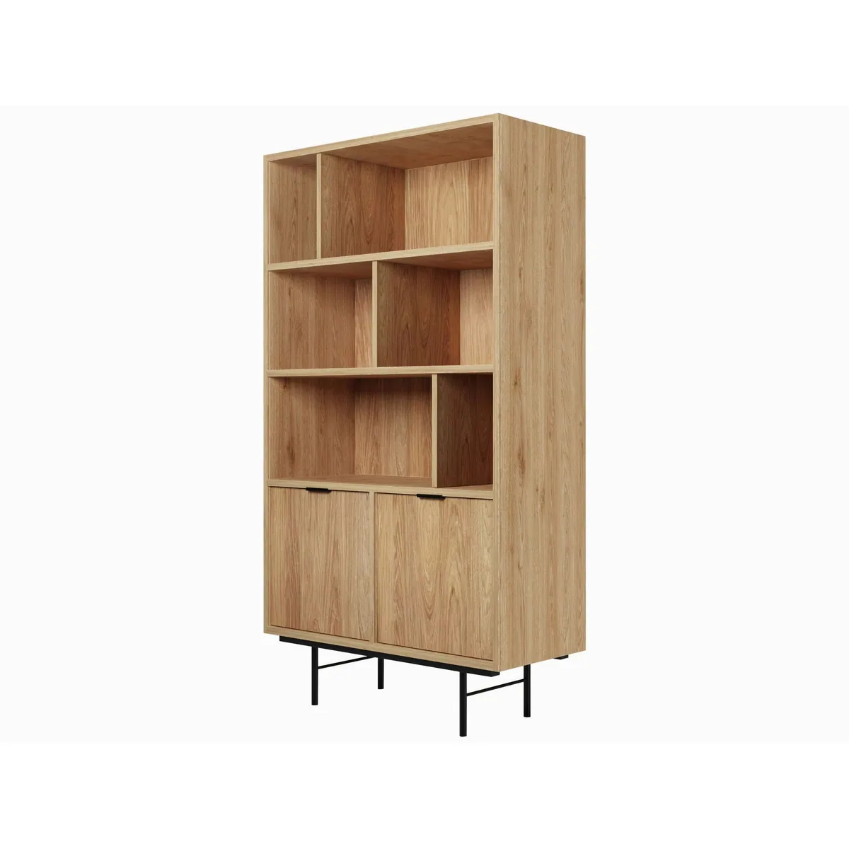 Beautysofa Bücherregal Evron, modernes Design, hohe Metallbeine, zwei Unterschränke 2