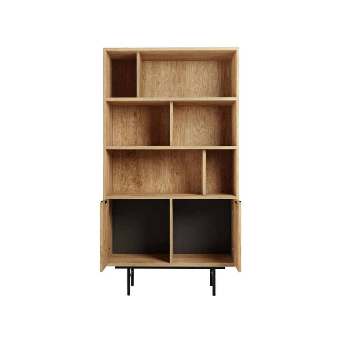 Beautysofa Bücherregal Evron, modernes Design, hohe Metallbeine, zwei Unterschränke 3