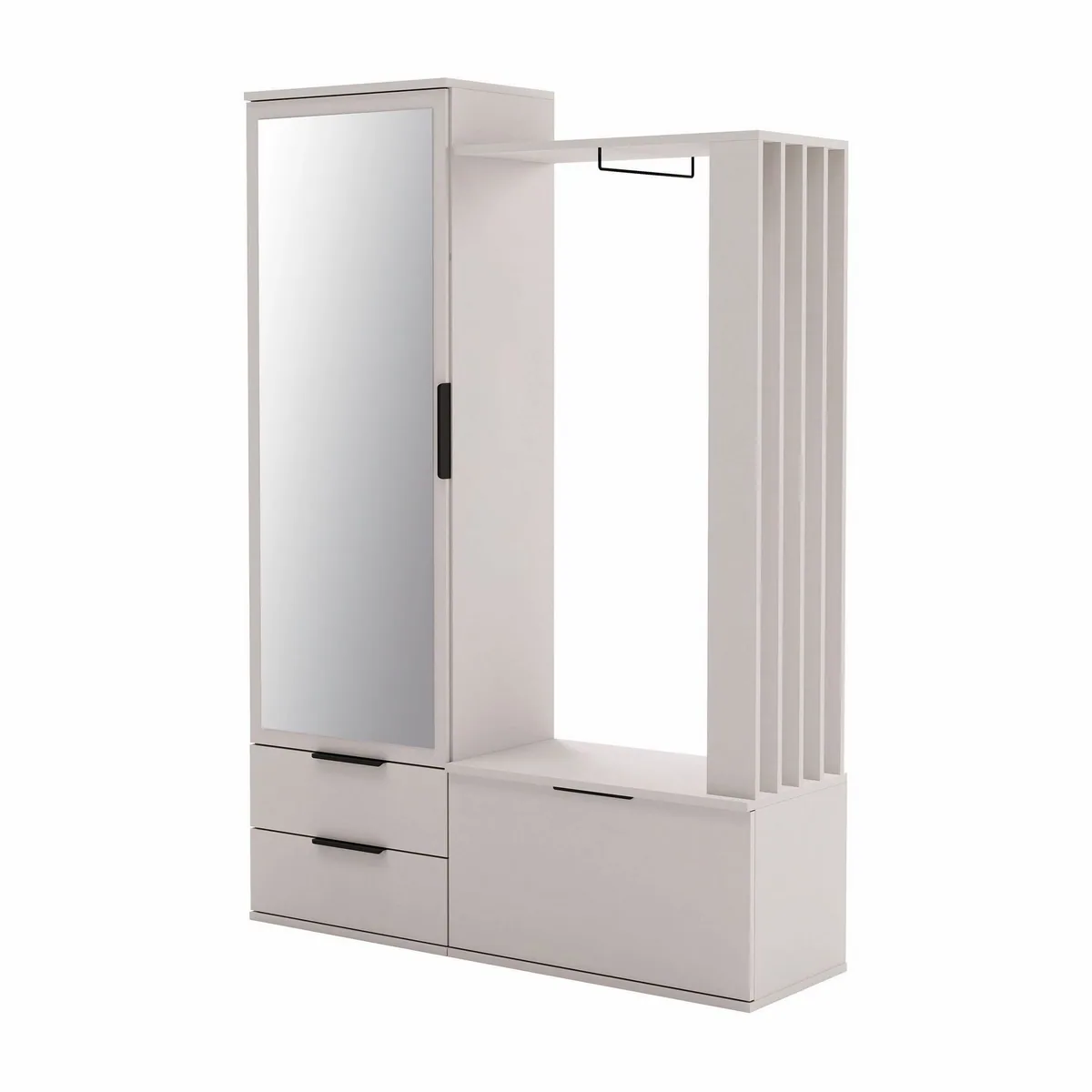 Beautysofa Garderobenschrank LORENZO, modern mit Spiegel – 2 Schubladen & Schuhfach 2