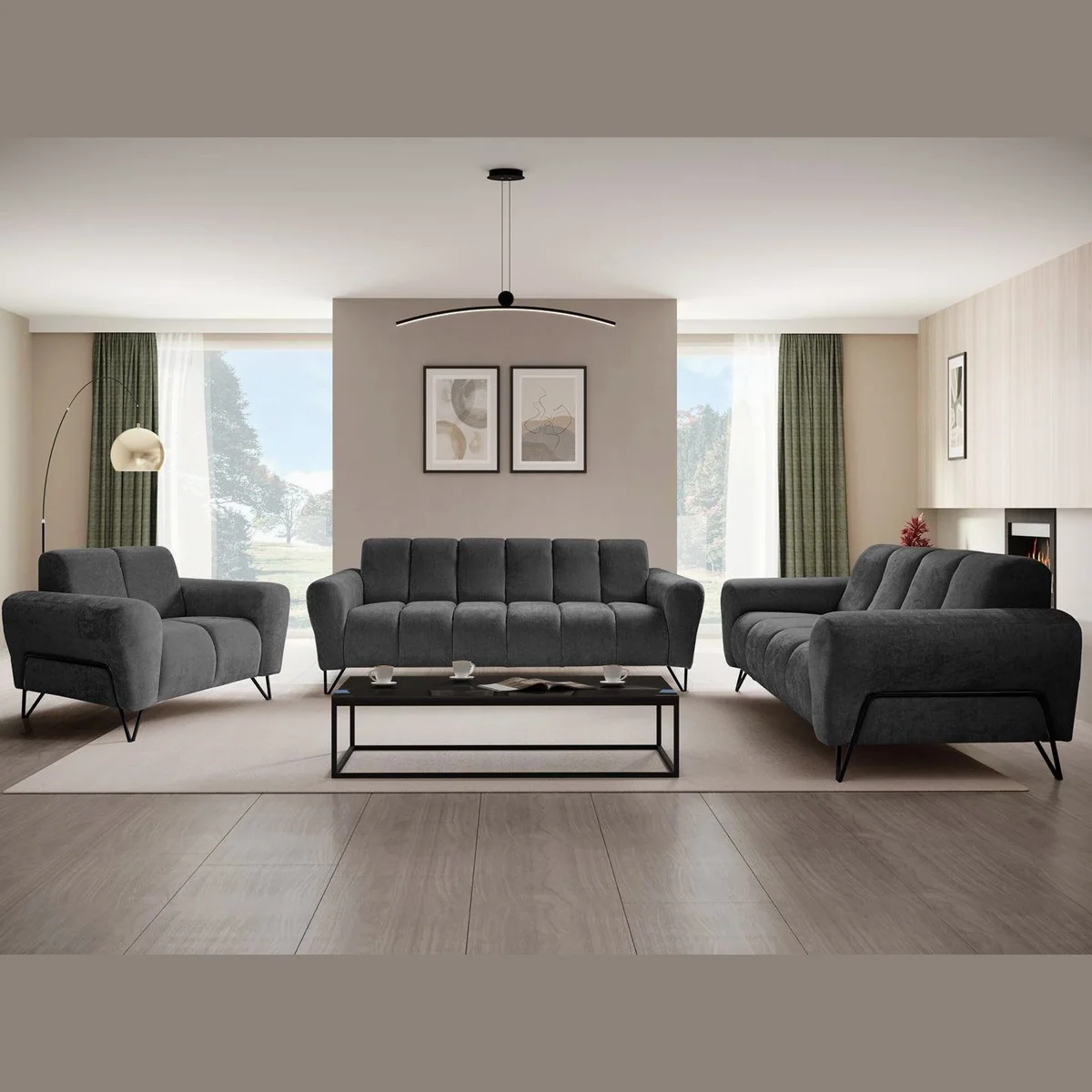 Beautysofa VOLARE Polstergarnitur, modernes Design, hohe Funktionalität, komfortable Polsterung