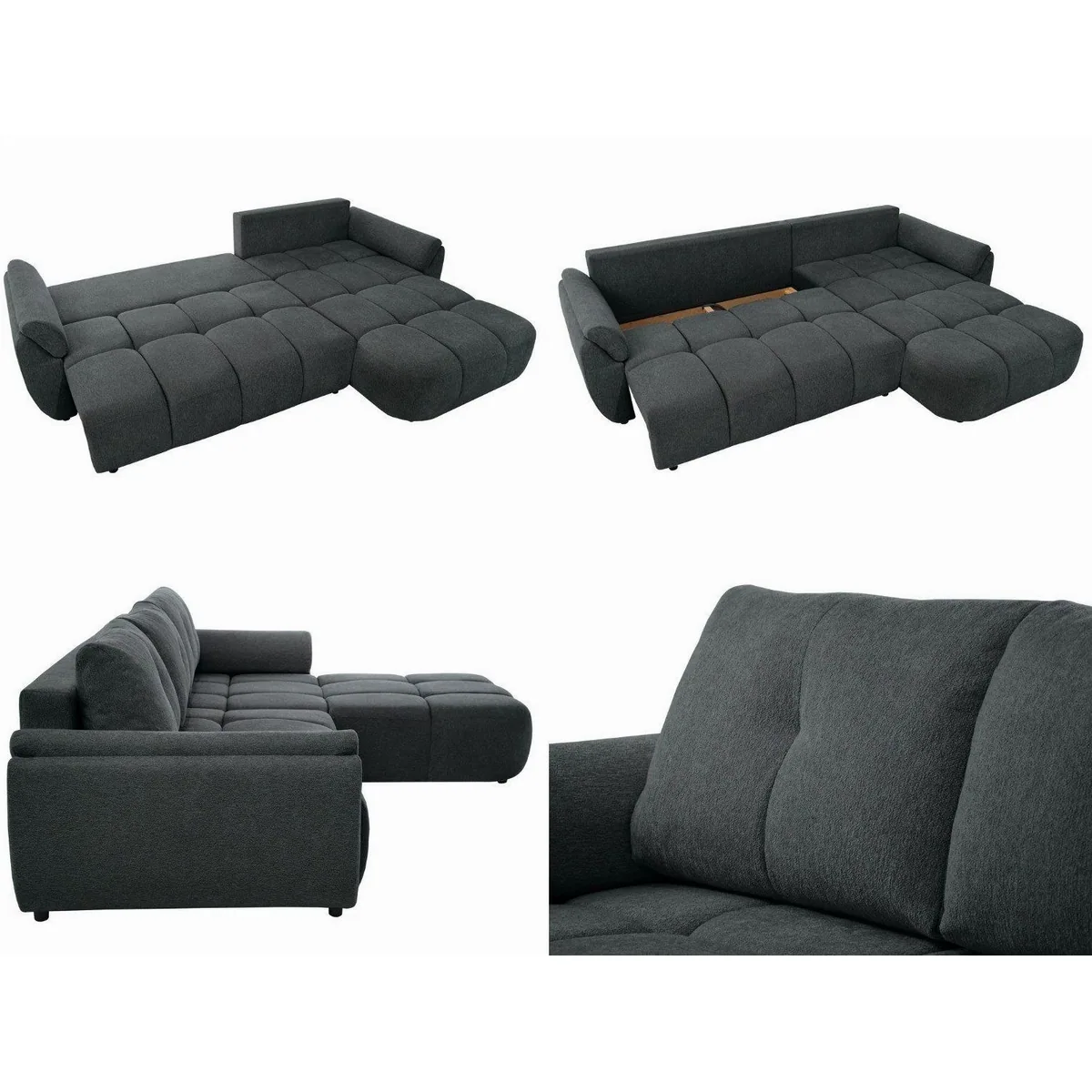 Beautysofa MASSIMO Ecksofa, L-Form mit Ottomane, Schlaffunktion & Bettkasten 3