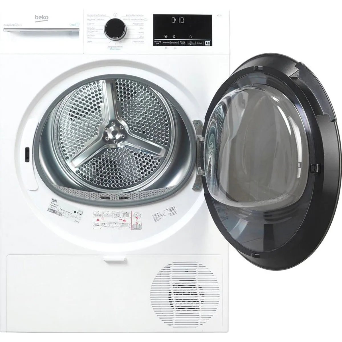 BEKO Wärmepumpentrockner B3T42249S, wechselbarer Türanschlag, bürstenloser Motor, Dampffunktion 3