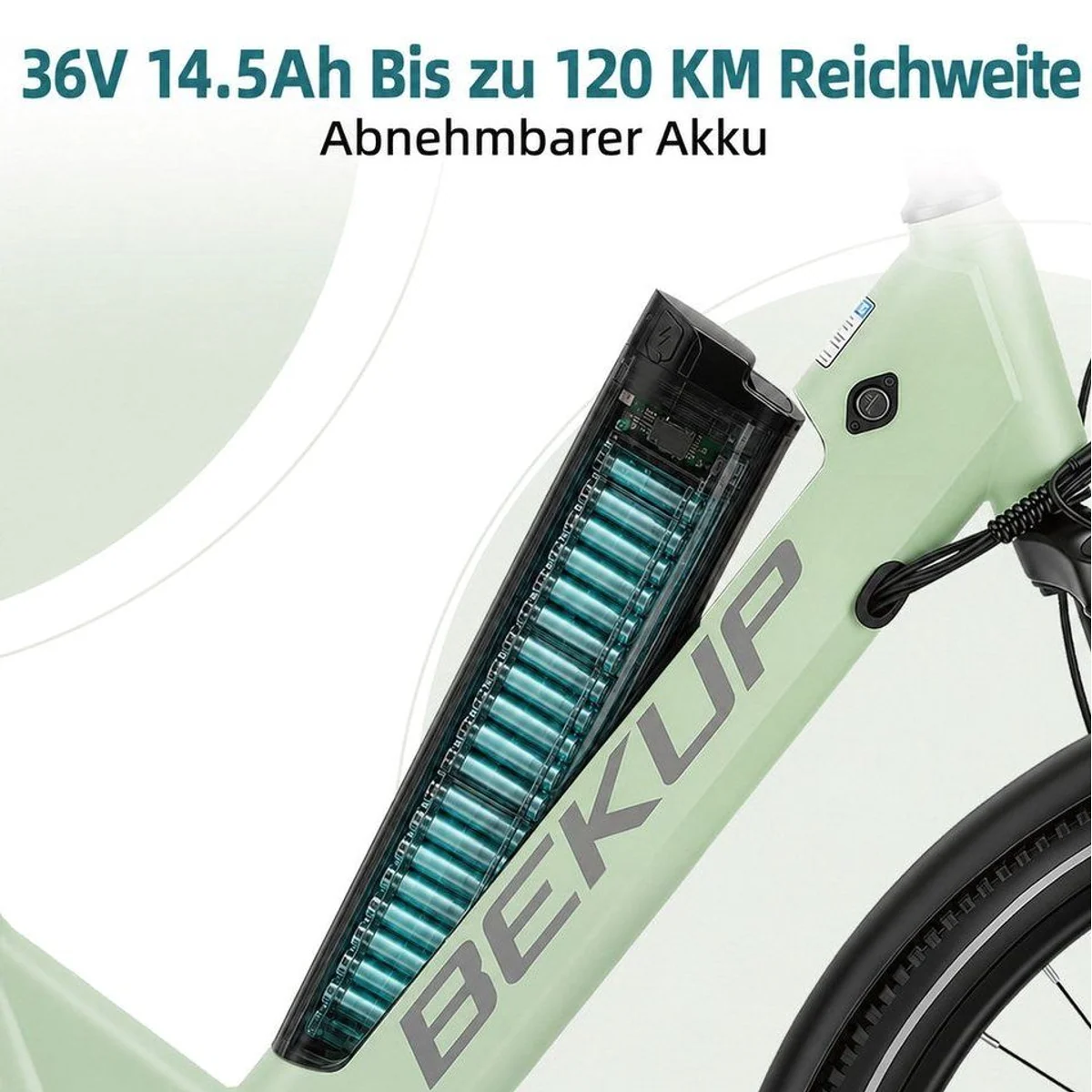 BEKUP E-Bike Cityrad, 250 W Motor, 522 Wh Akku, 7-Gang Shimano 5