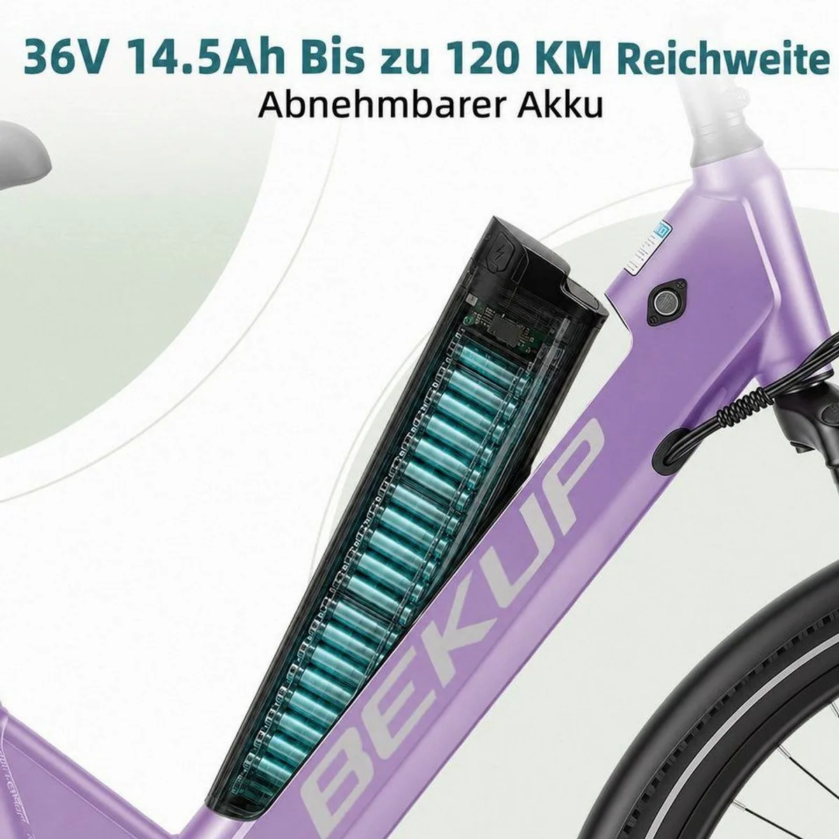 BEKUP E-Bike Cityrad V1, 522 Wh Akku, 250 W Hinterradmotor, Shimano 7-Gang 5
