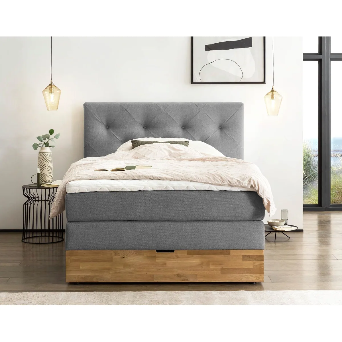 Belanoti Boxspringbett Marbo, 140x200 cm, 7-Zonen-TFK, Visco-Topper, Bettkasten 5