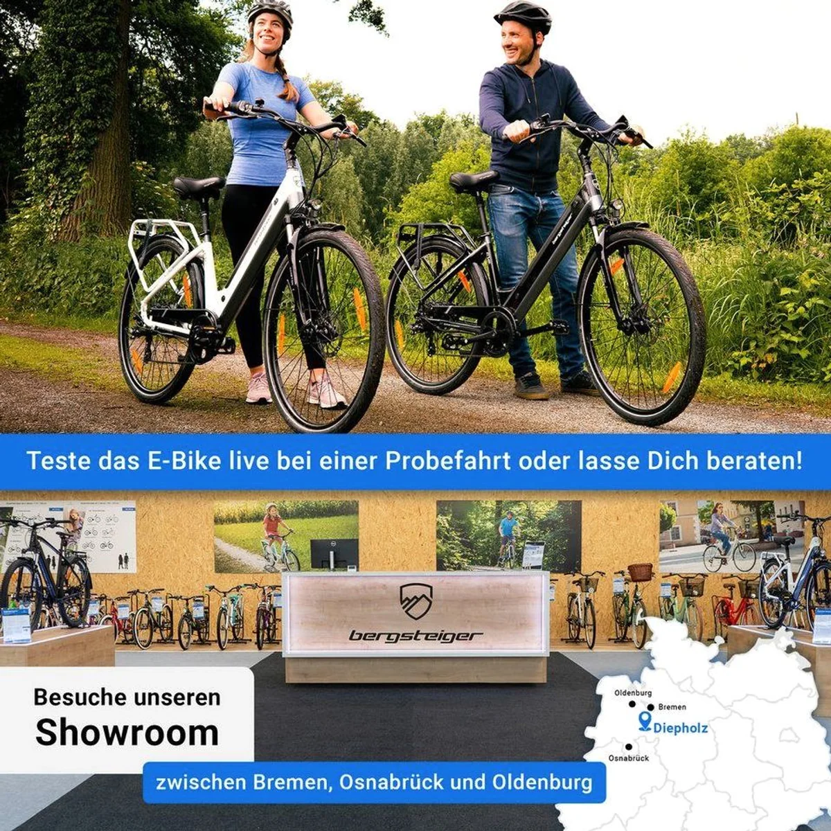 bergsteiger Hampton E-Bike Cityrad, 250 Watt Motor, 28 Zoll, 120 km Reichweite 2
