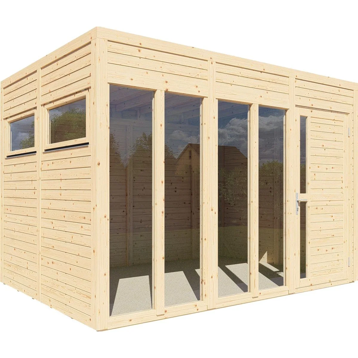 BERTILO Gartenhaus Cubus 3 Office, modernes Design, flexible Gestaltung, hohe Wände 2