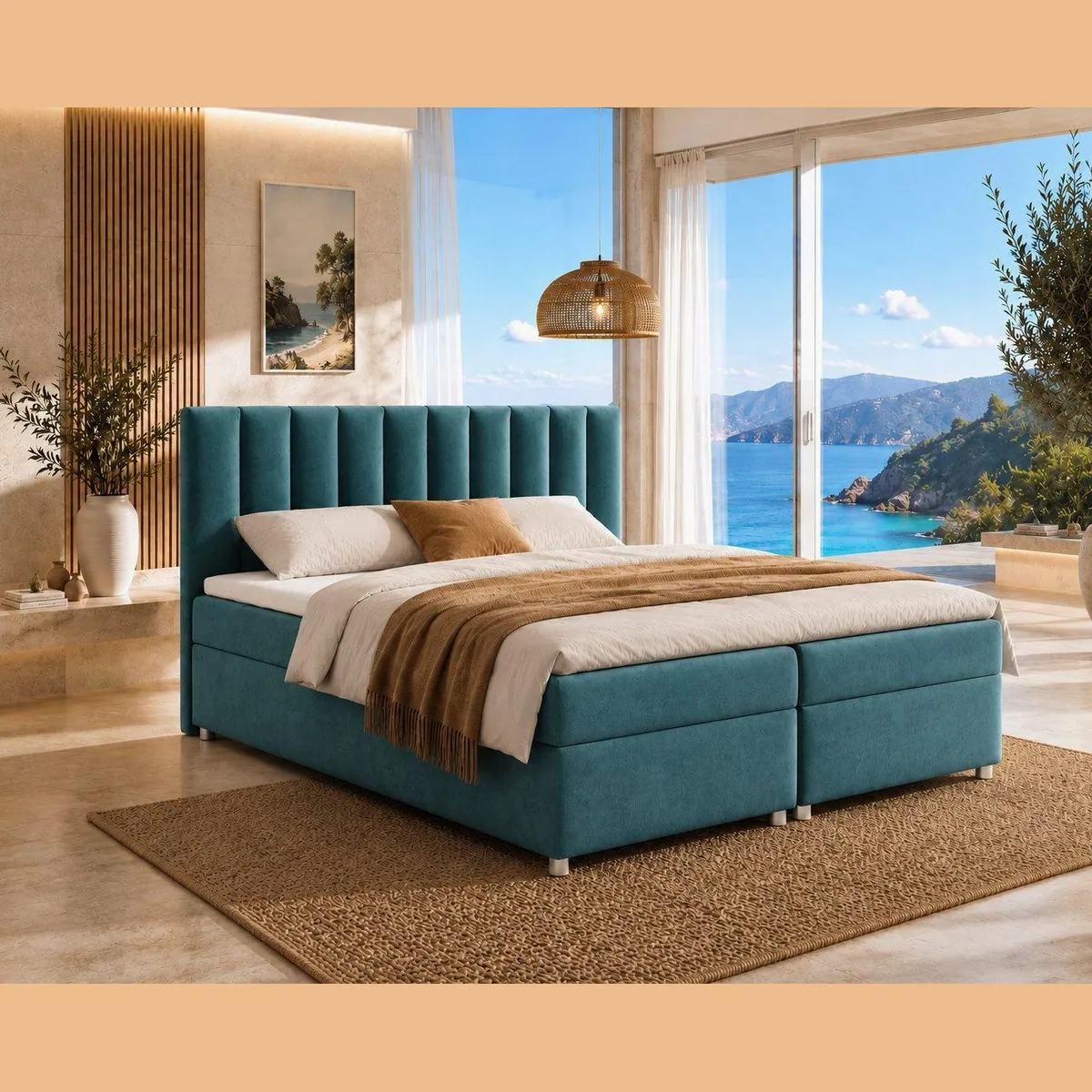 Best for Home Boxspringbett Trinity K-10, Stauraum & 7-Zonen Komfort-Topper — elegantes Design, hohe Stabilität, druckentlastender Komfort