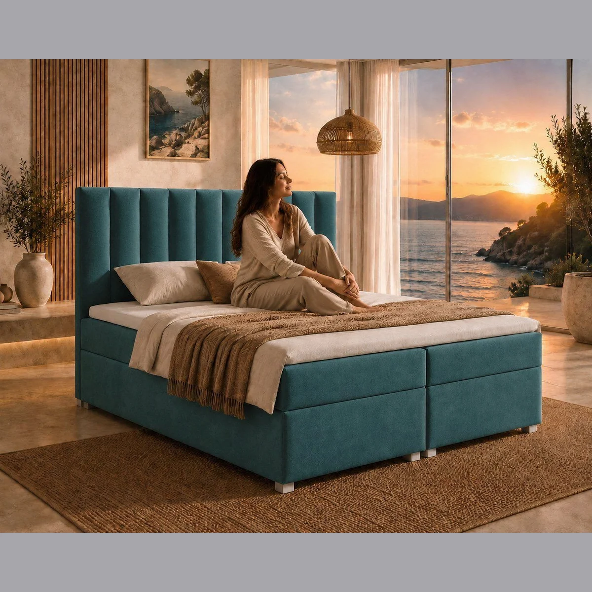 Best for Home Boxspringbett Trinity K-10, Stauraum & 7-Zonen Komfort-Topper — elegantes Design, hohe Stabilität, druckentlastender Komfort 3