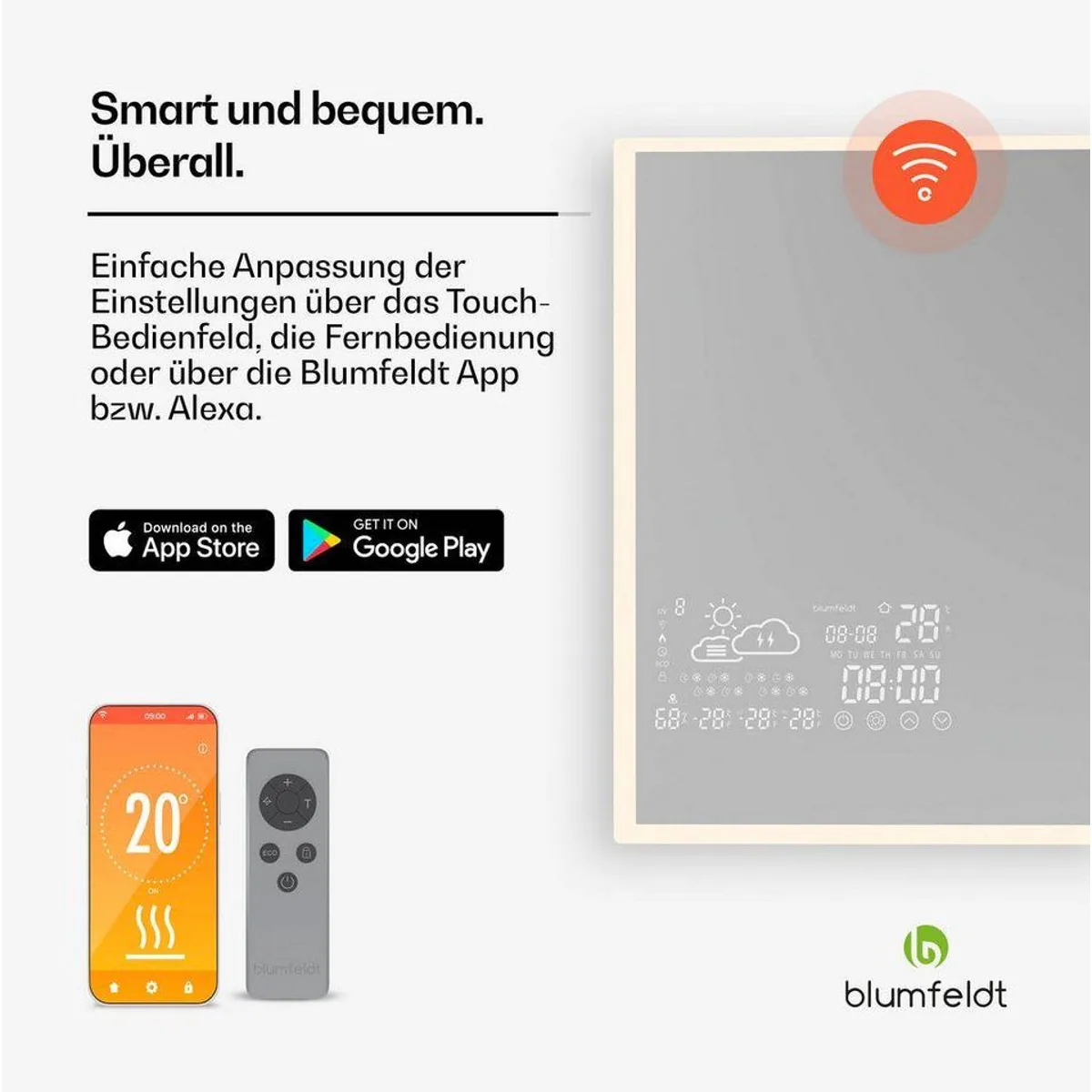 blumfeldt ReflectiHeat Infrarotheizung, 600 W, geräuschlos, energiesparend, vielseitig montierbar 2