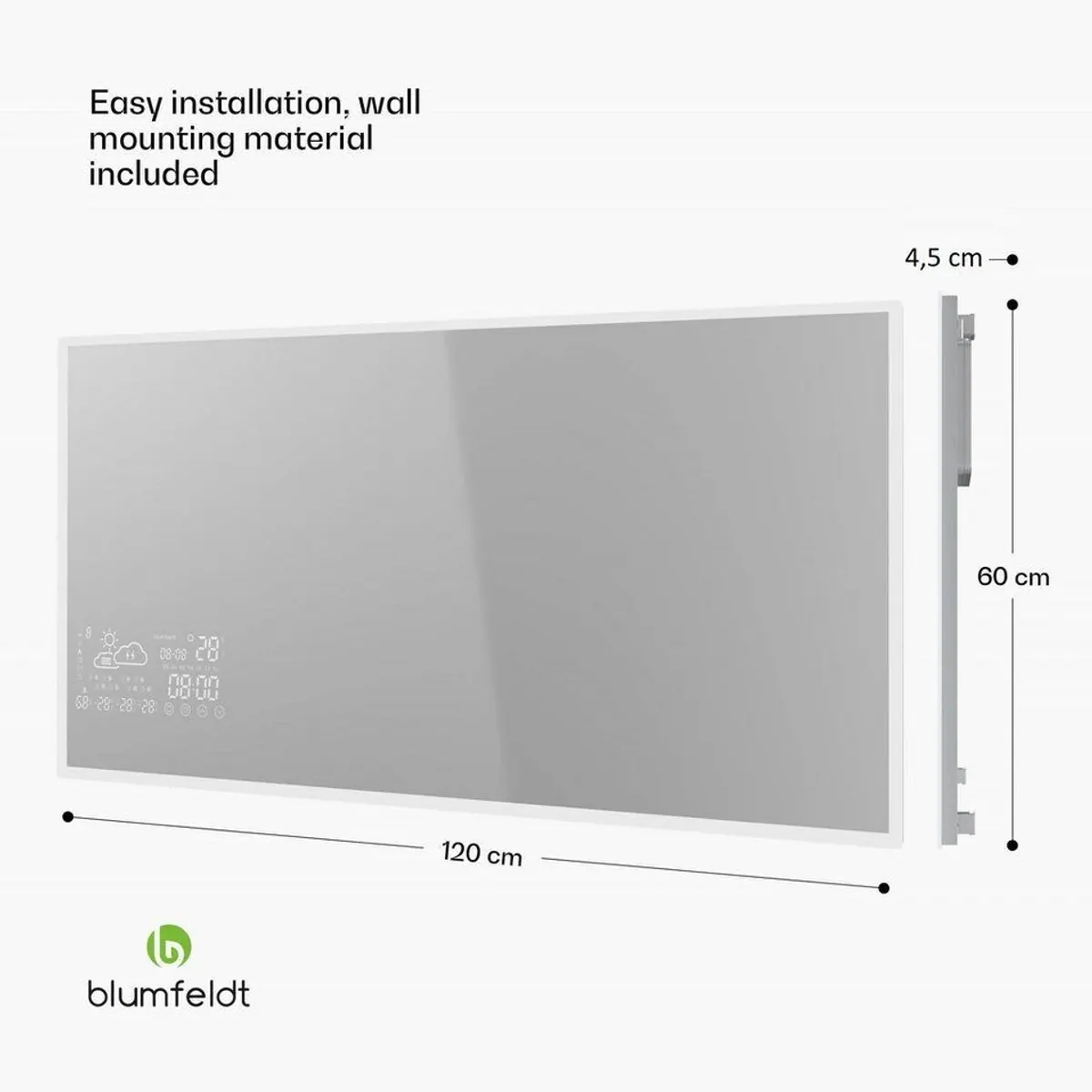 blumfeldt ReflectiHeat Infrarotheizung, 600 W, geräuschlos, energiesparend, vielseitig montierbar 4