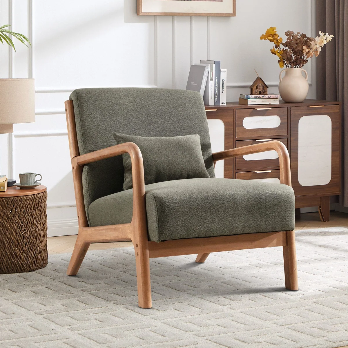 Bonzy Home Loungesessel, ergonomisch, mit Kissen & Armlehnen — 150 kg belastbar, komfortable Polsterung, ideal für Wohnzimmer