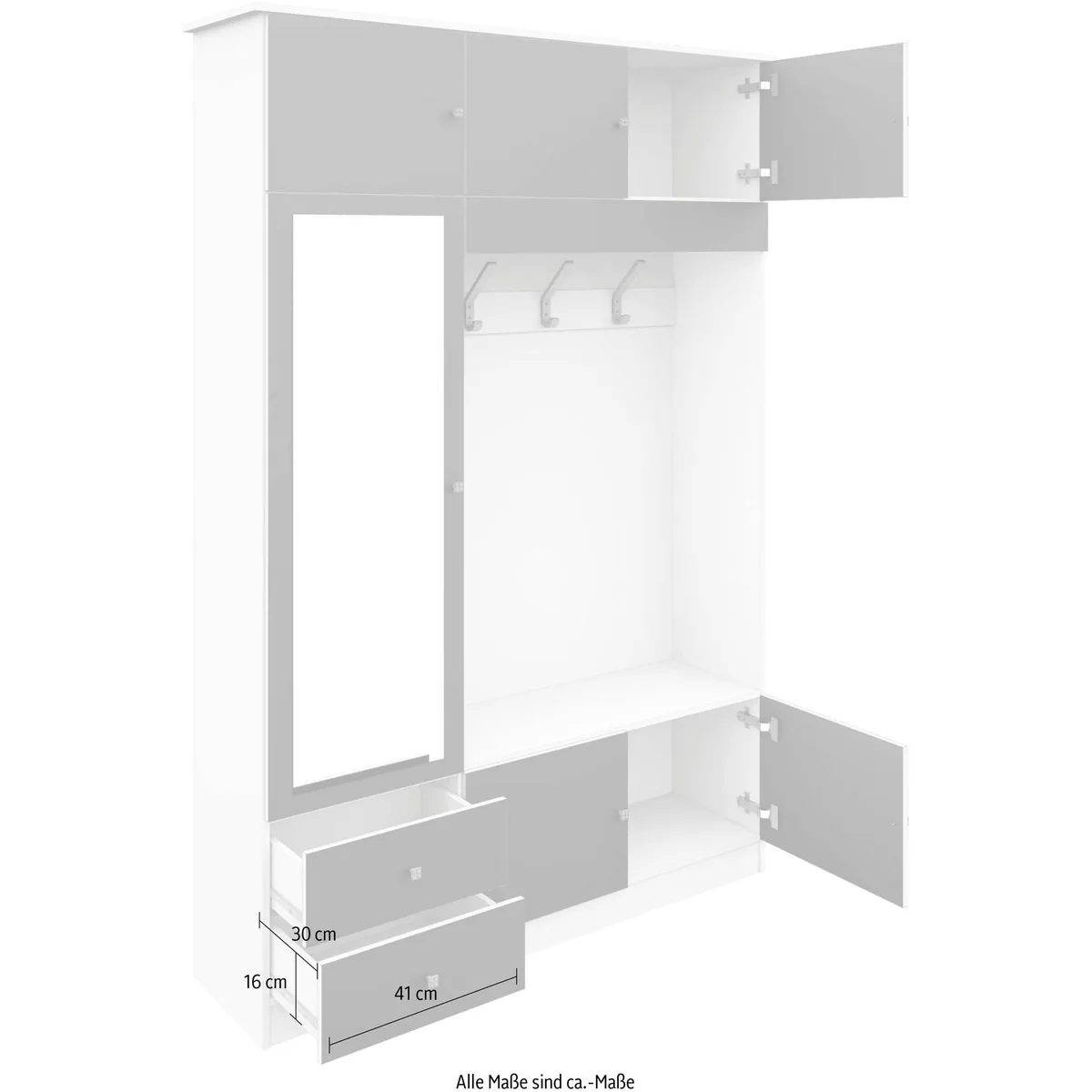 borchardt Möbel Kompakta Garderobenschrank, moderner Look, maximaler Stauraum, pflegeleichte Oberflächen 4
