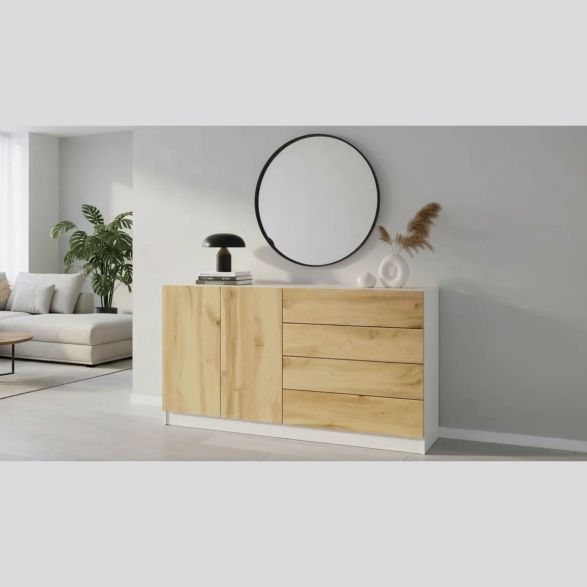 borchardt Möbel Sideboard Vaasa, grifflos, viel Stauraum — 152 cm Breite, moderne Eleganz