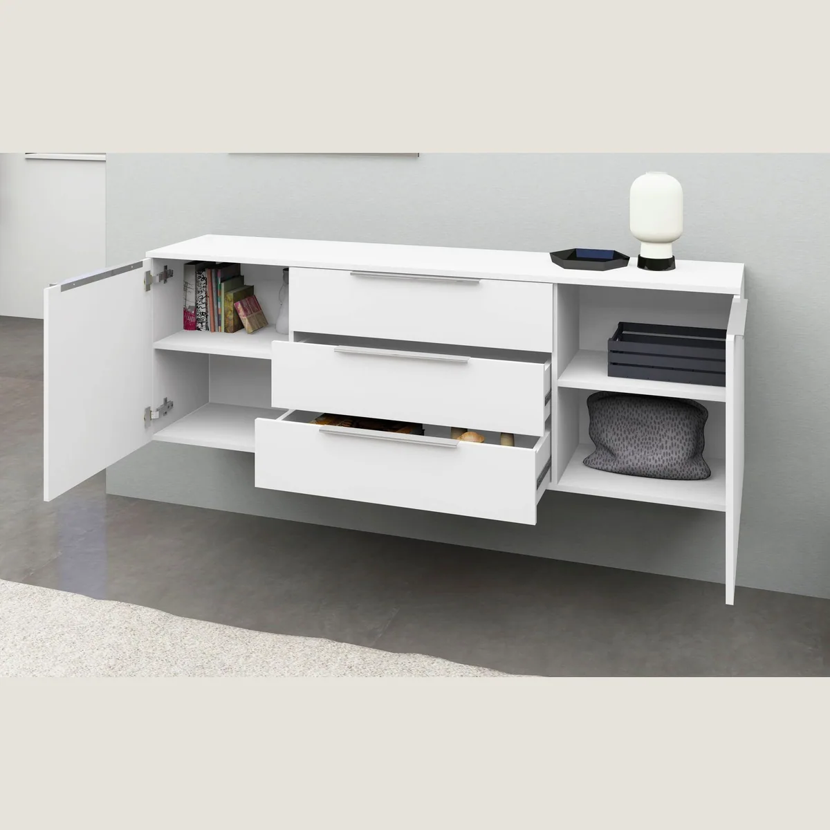 borchardt Möbel Sideboard Oliva, vielseitig einsetzbar mit Metallgriffen 3