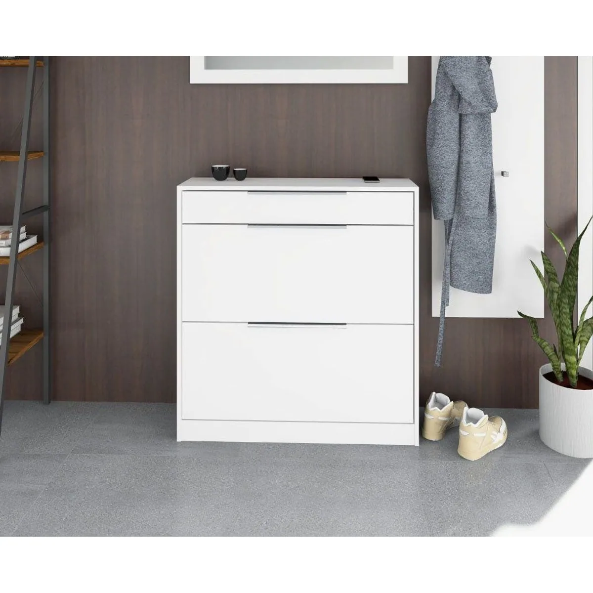 borchardt Möbel Schuhschrank Oliva, stilvoll & funktional mit Aluminiumgriffen 3