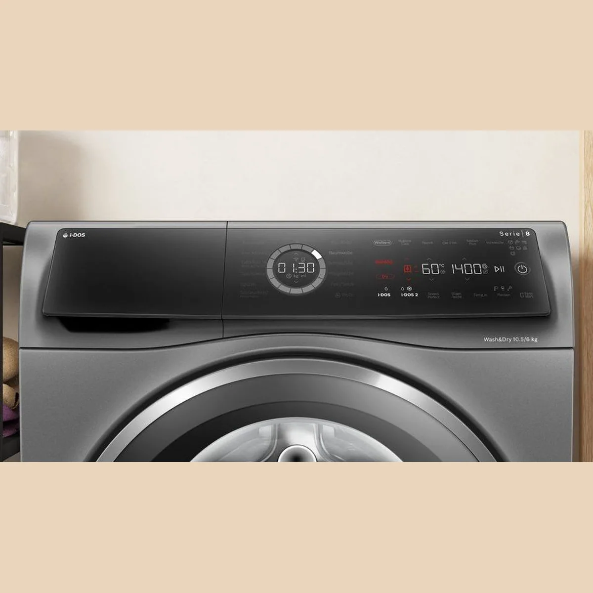 BOSCH Waschtrockner Serie 8 WNC254AS0, 10,5 kg Waschkapazität, 6 kg Trockenkapazität, i-Dos 4