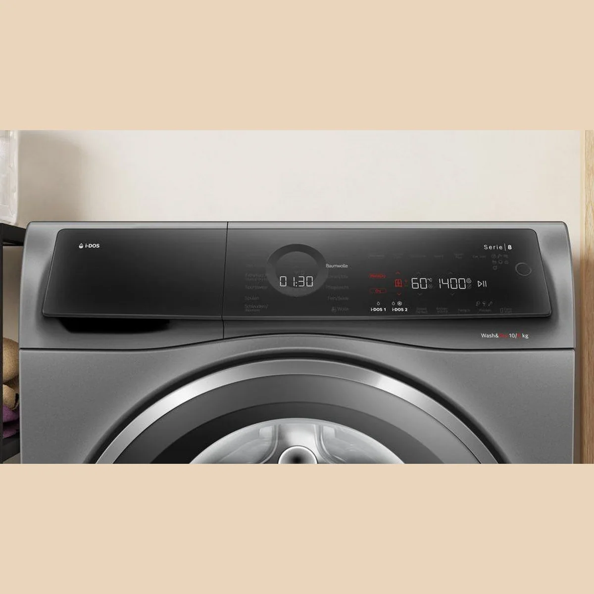 BOSCH Waschtrockner Serie 8 WNC254AS0, 10,5 kg Waschkapazität, 6 kg Trockenkapazität, i-Dos 5