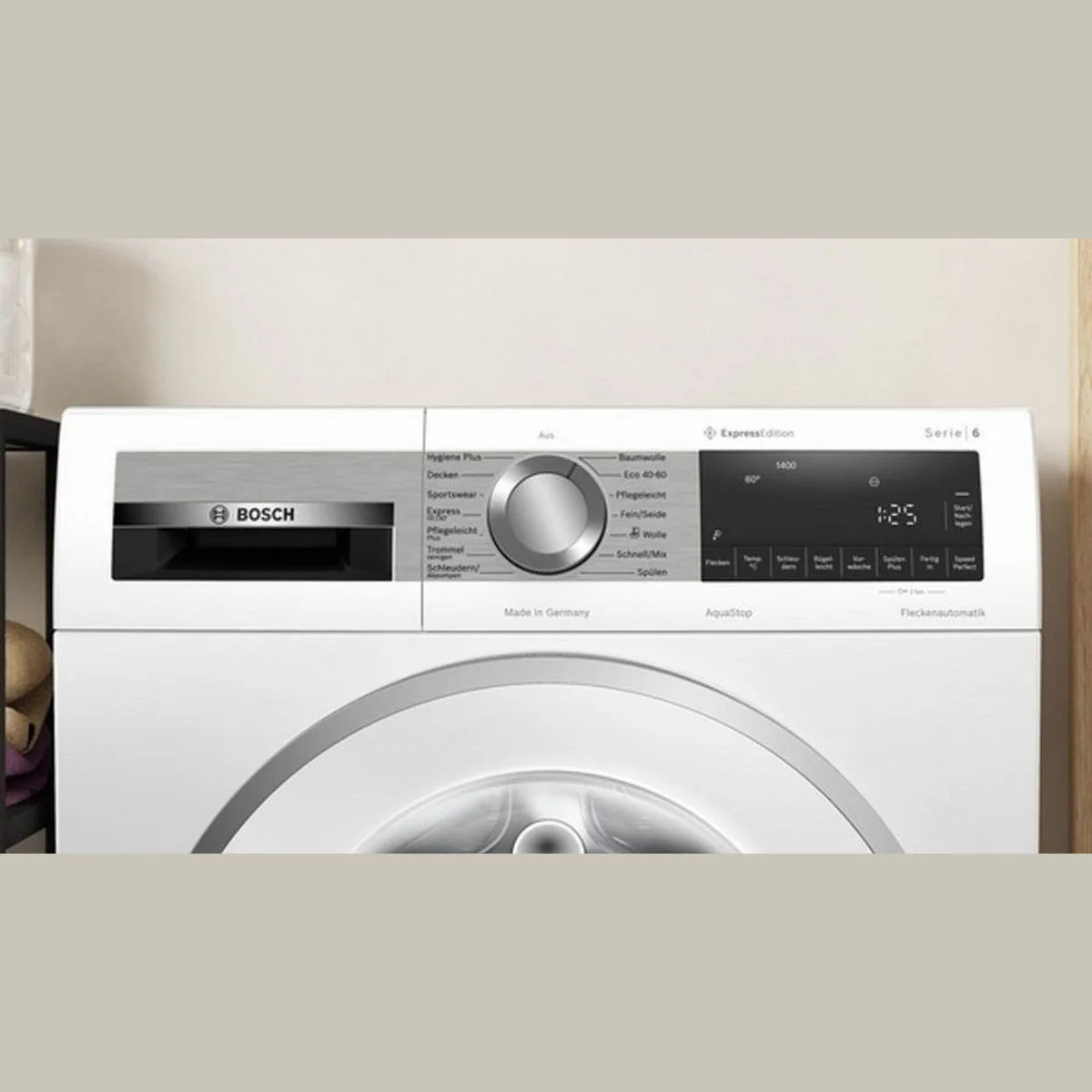 BOSCH 6 WGG2441H0 Waschmaschine, 9 kg, 1400 U/min, EcoSilence Drive, AquaStop 2