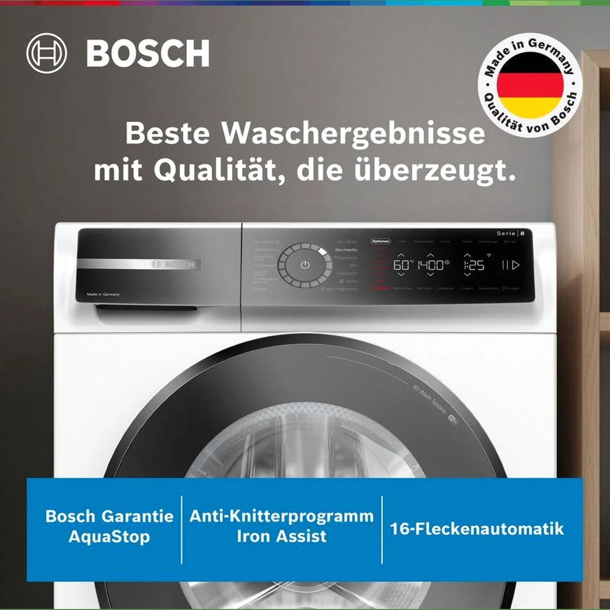 BOSCH WGB244071 Waschmaschine, 9 kg, 1400 U/min, Nachlegefunktion 2