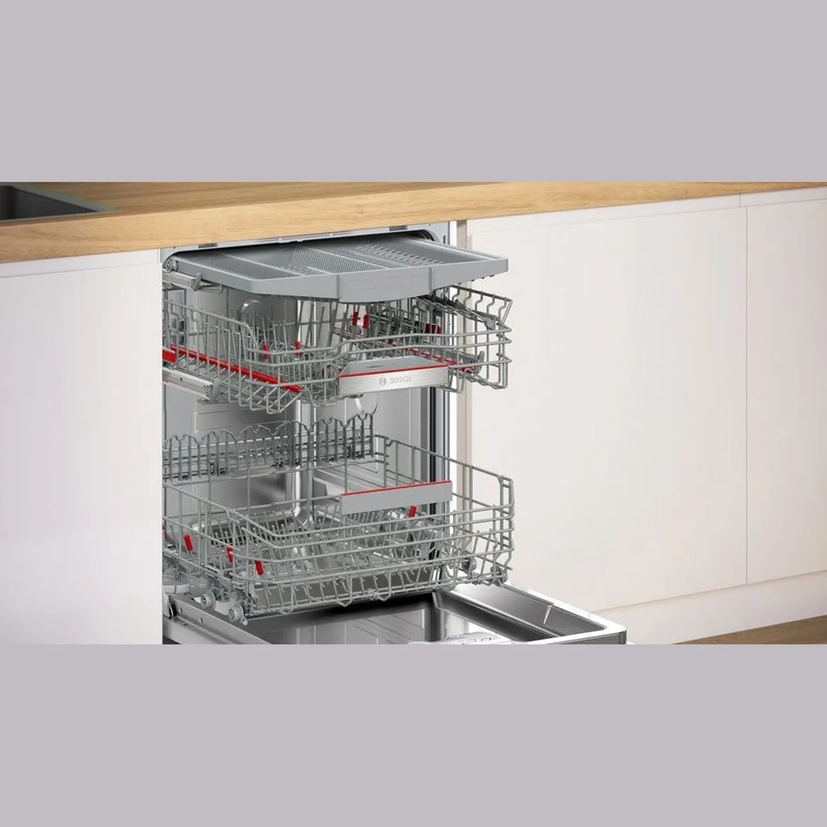 BOSCH SMU4ECS32E Unterbaugeschirrspüler, 14 Maßgedecke, automatische Türöffnung, Max Flex Körbe 4