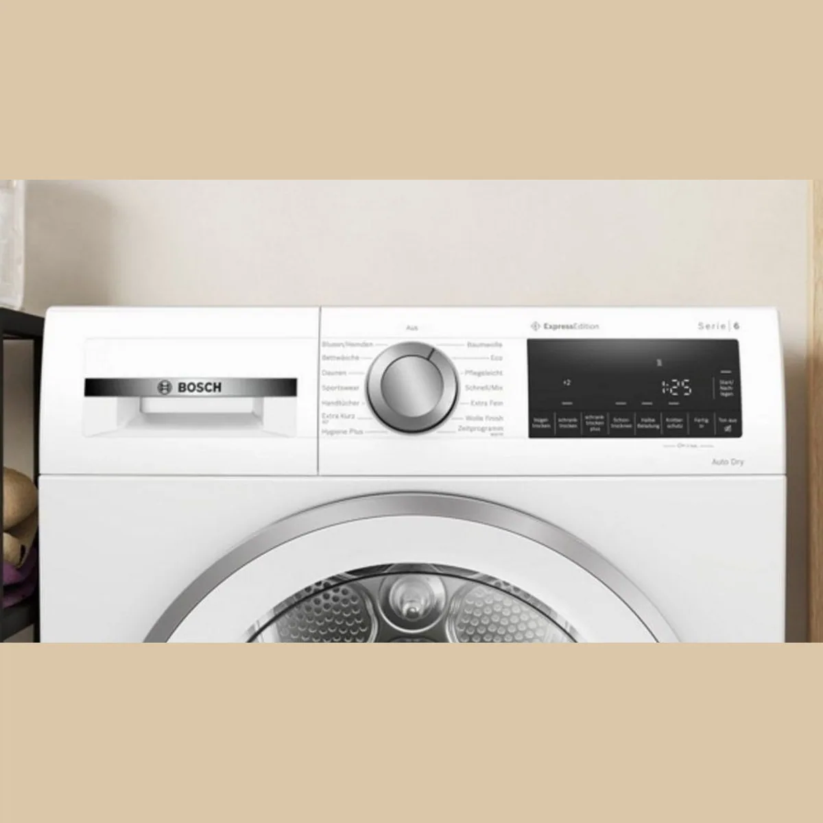 BOSCH Wärmepumpentrockner Serie 6 WQG233DH1, 9 kg Nennkapazität, AutoDry-Funktion 2
