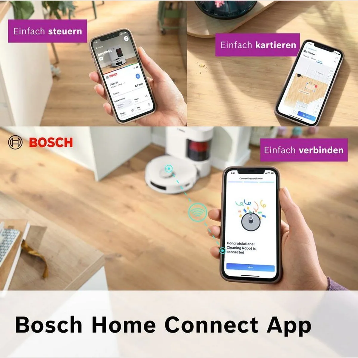 BOSCH Saugroboter Spotless BCRD1W, hohe Saugkraft, Wischfunktion, smartes Design 2