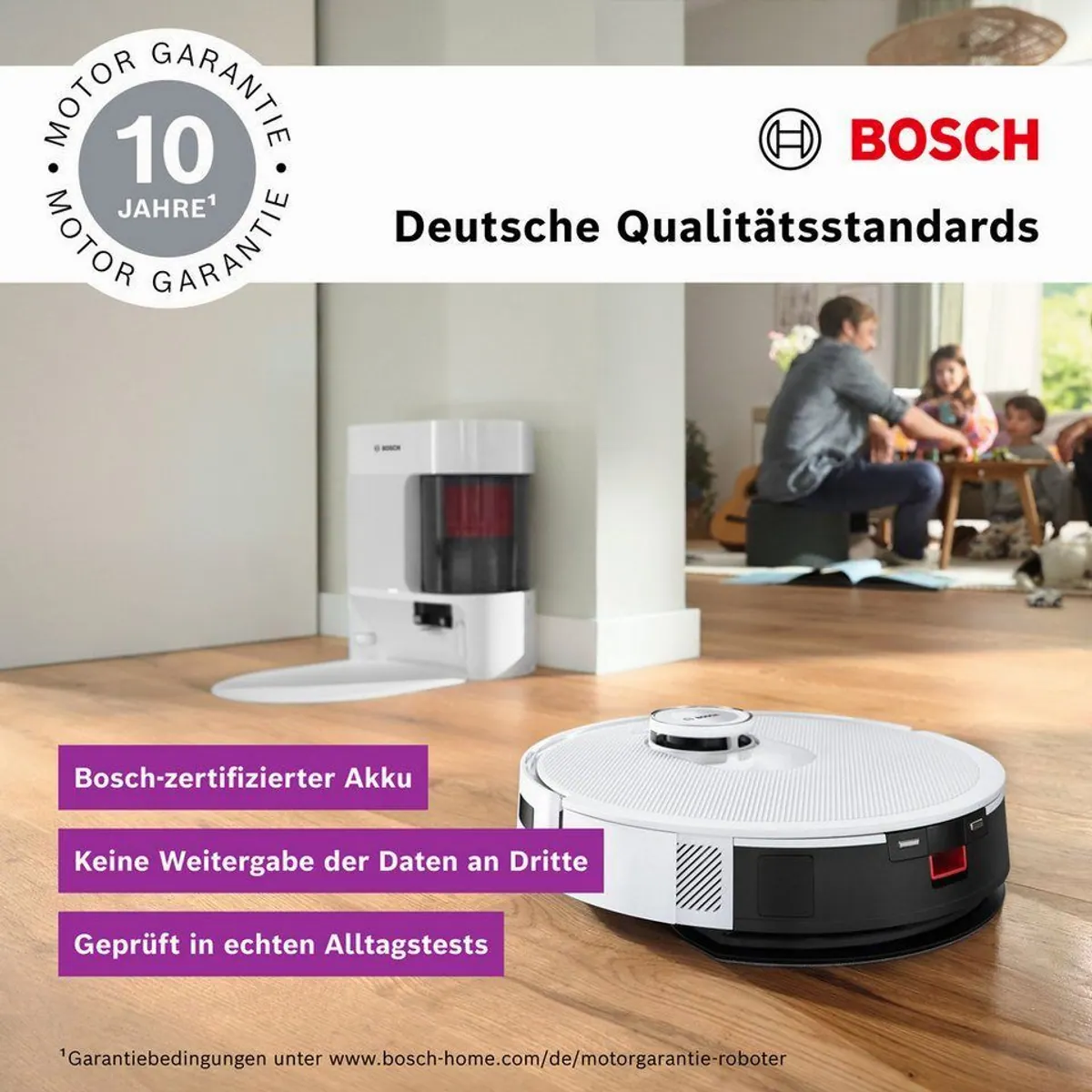 BOSCH Saugroboter Spotless BCRD1W, hohe Saugkraft, Wischfunktion, smartes Design 5