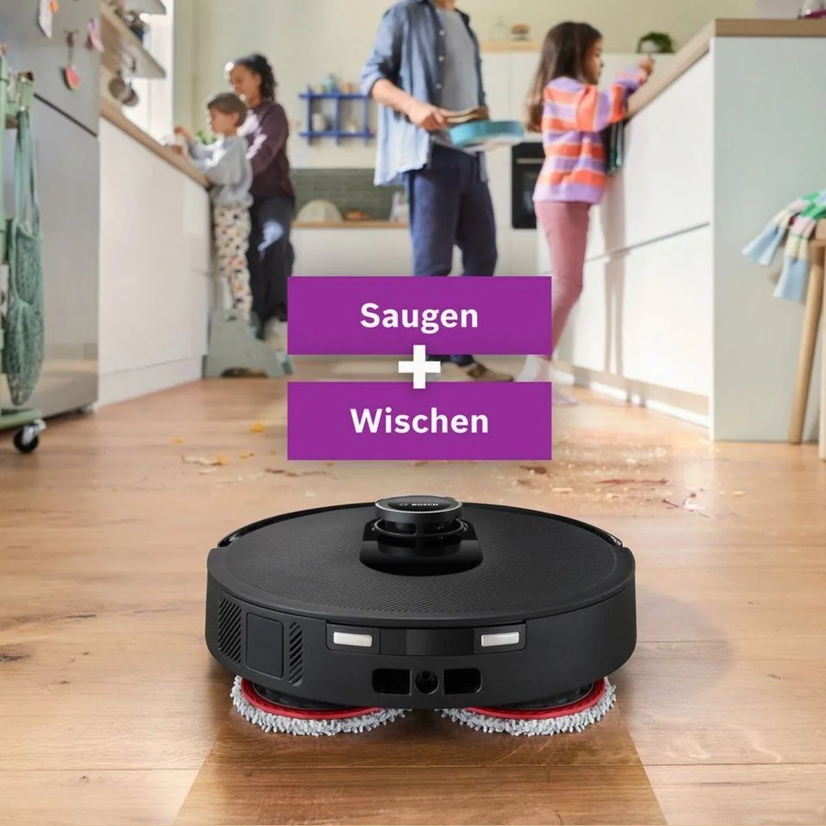 BOSCH Saugroboter Spotless Max BCRDW3B, 11.000 Pa Saugkraft, Wischfunktion, Carbon Bürste 2