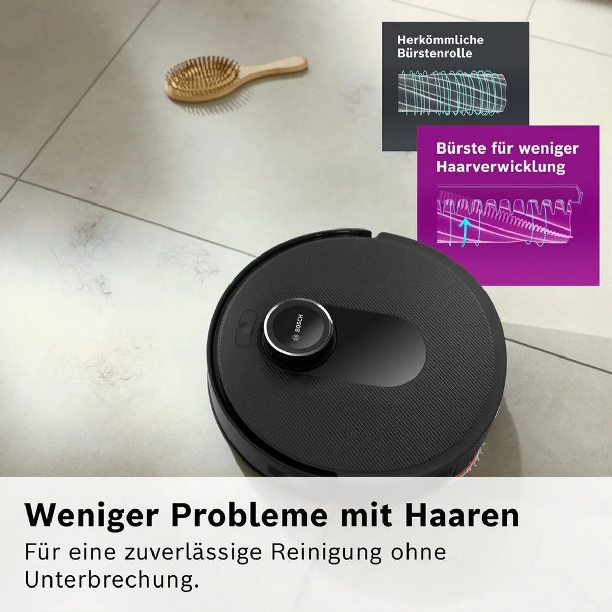BOSCH Saugroboter Spotless Max BCRDW3B, 11.000 Pa Saugkraft, Wischfunktion, Carbon Bürste 5