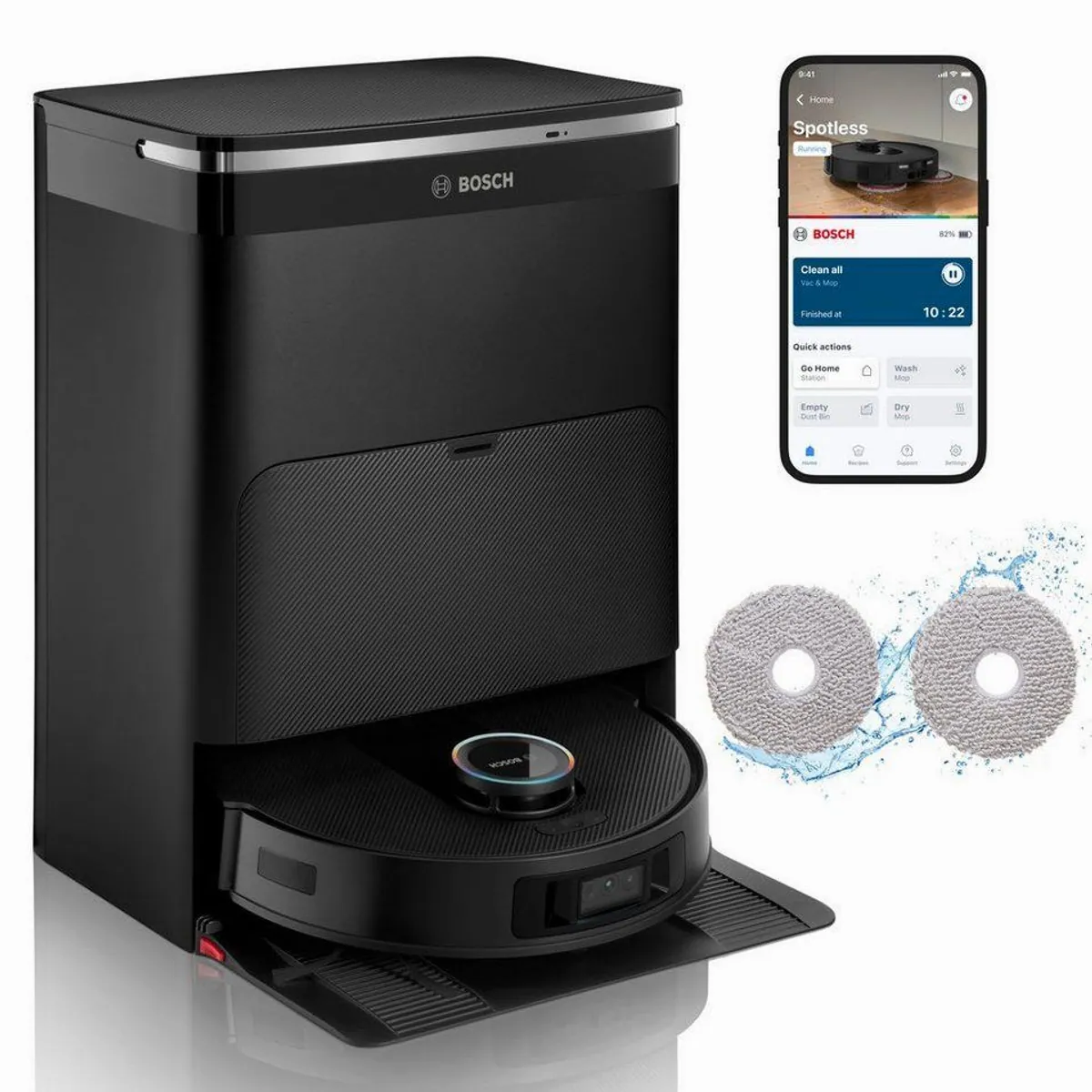 BOSCH Spotless Max Cam BCRDW3BX, 11.000 Pa Saugkraft, Wischfunktion, App-Steuerung