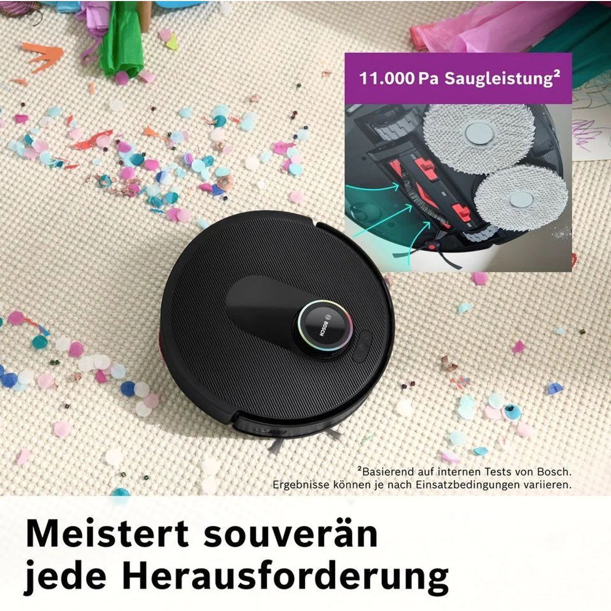 BOSCH Spotless Max Cam BCRDW3BX, 11.000 Pa Saugkraft, Wischfunktion, App-Steuerung 5
