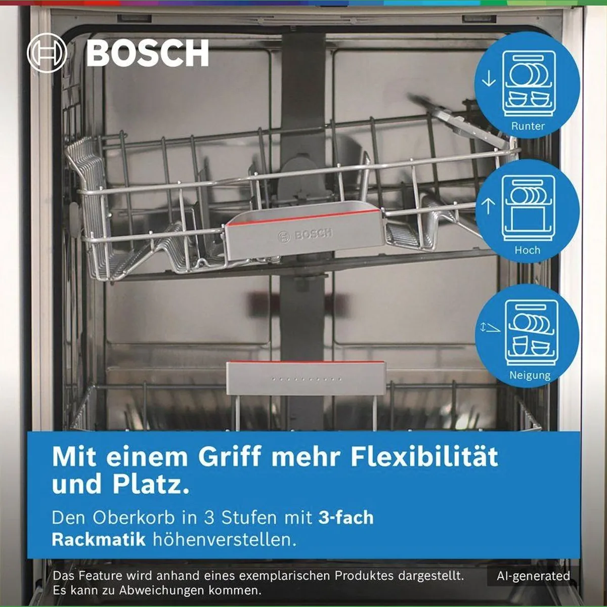 BOSCH Standgeschirrspüler Serie 2 SMS2HVI06E, 14 Maßgedecke, VarioSchublade für flexible Beladung 4