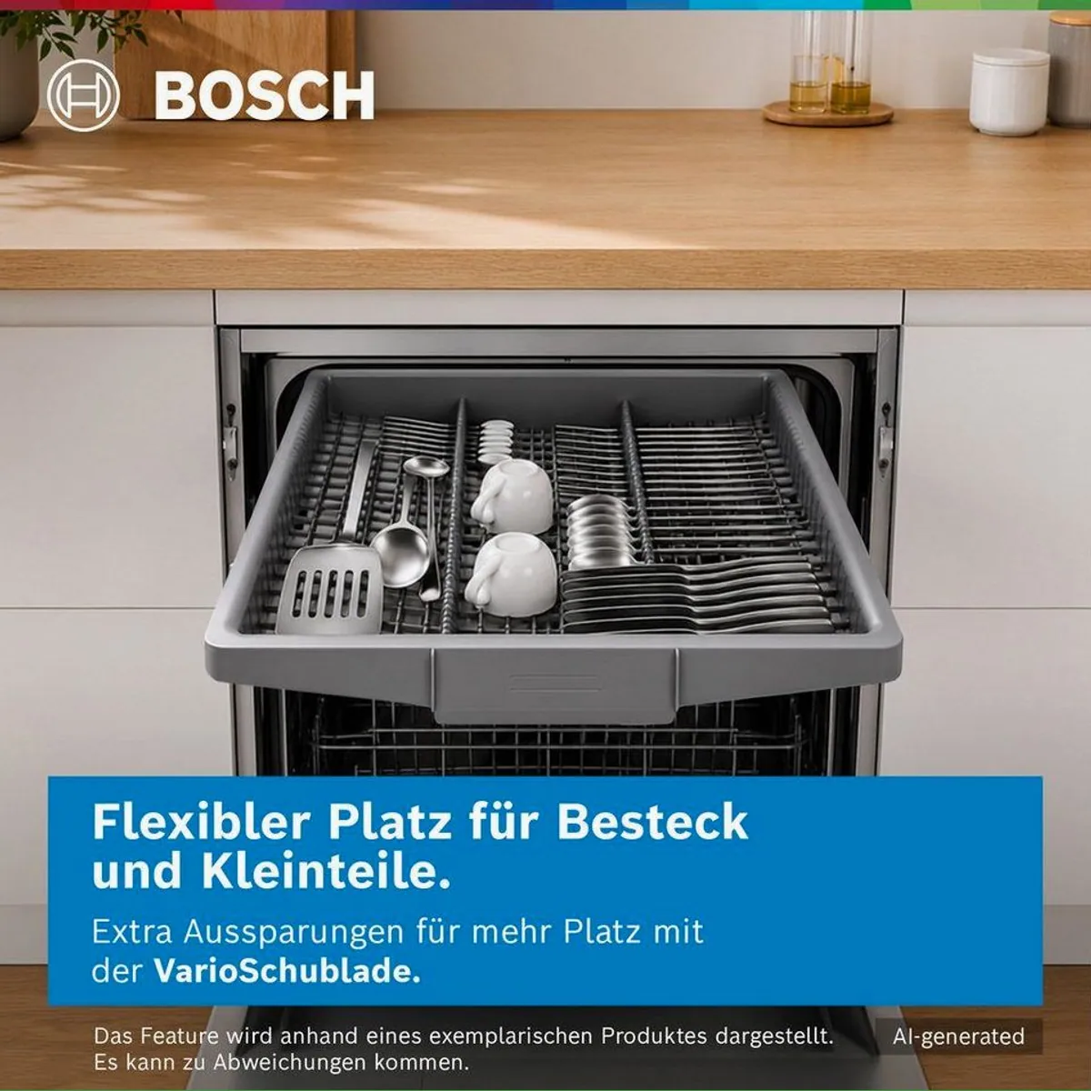 BOSCH SMV2HVX06E Geschirrspüler, 14 Maßgedecke, VarioSchublade & Info Light 5