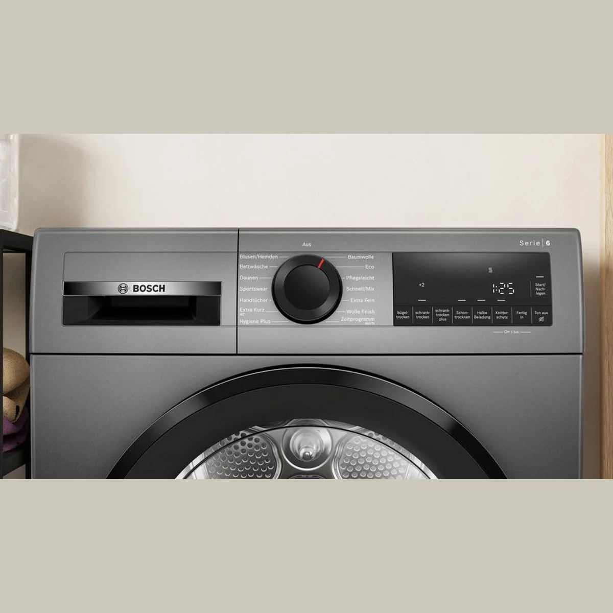 BOSCH Wärmepumpentrockner Serie 6 WQG243DR10, Einfache Reinigung, Bettwäscheprogramm 5