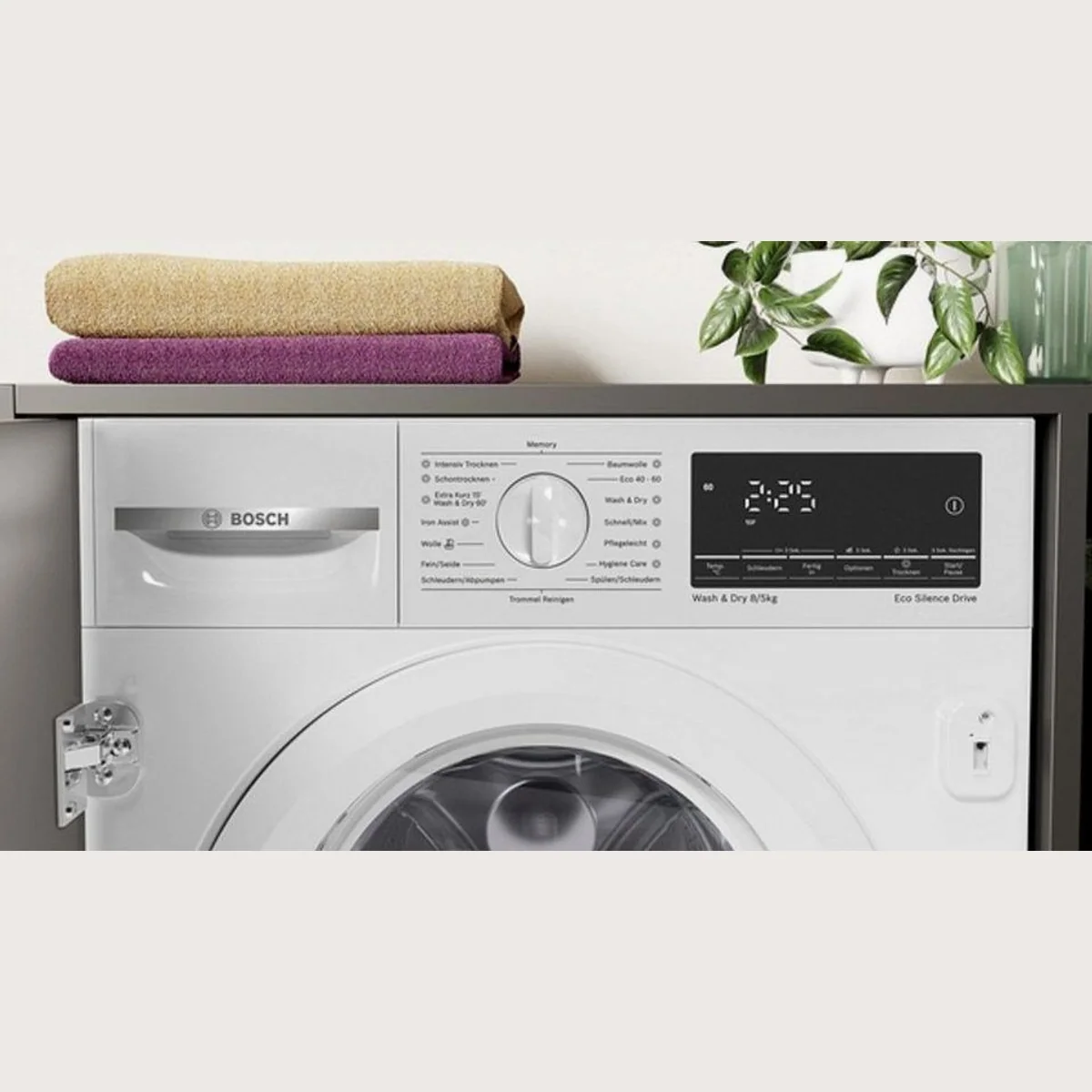 BOSCH Waschtrockner Serie 6 WKD28490, 1400 U/min, Einbau, AquaStop 2