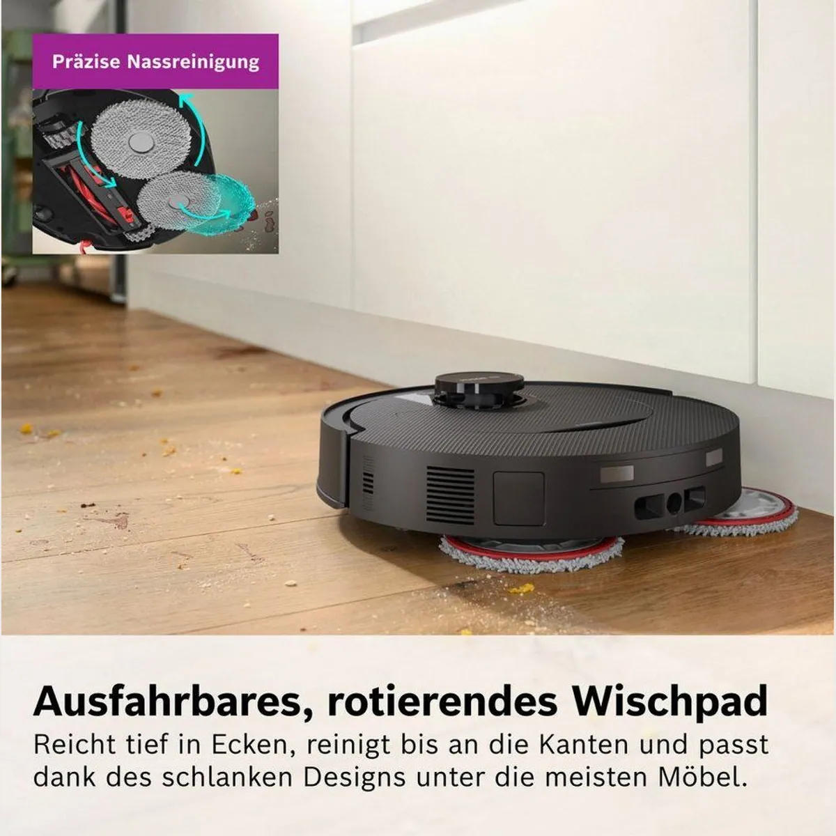 BOSCH Spotless 2 Saug- und Wischroboter, 25.000 Pa Saugkraft, intelligente Navigation 3
