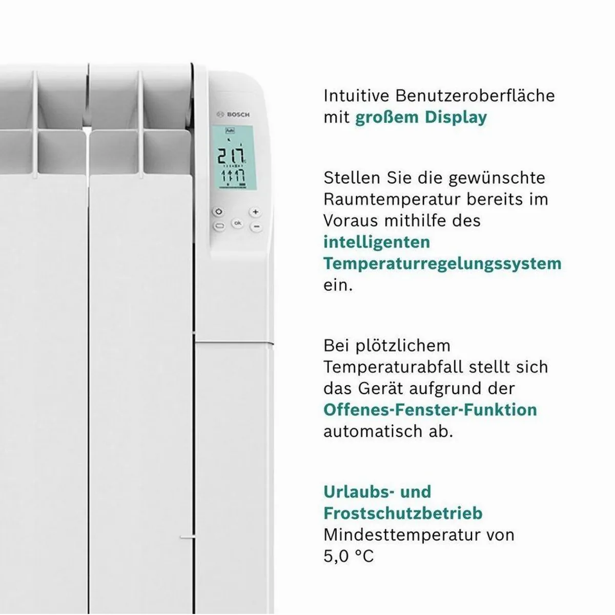 BOSCH Heat Radiator 5500, 1000 W, digitale Steuerung & programmierbar 3