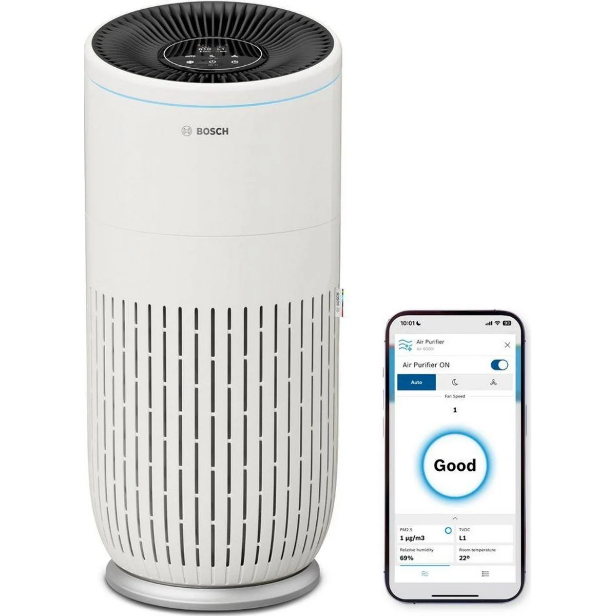 BOSCH Air 6000i Luftreiniger, App-gesteuert, für 125 m² Räume, 4-in-1 Filter