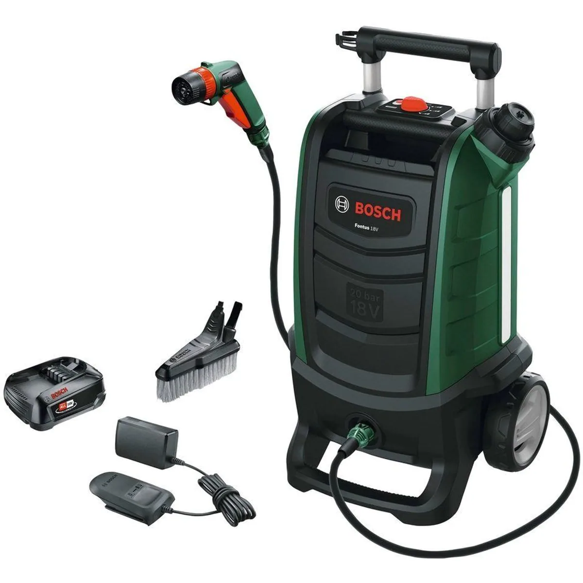 Bosch Home & Garden Fontus 18V Akku-Druckreiniger, 20 bar max. Druck, inkl. Akku und Ladegerät