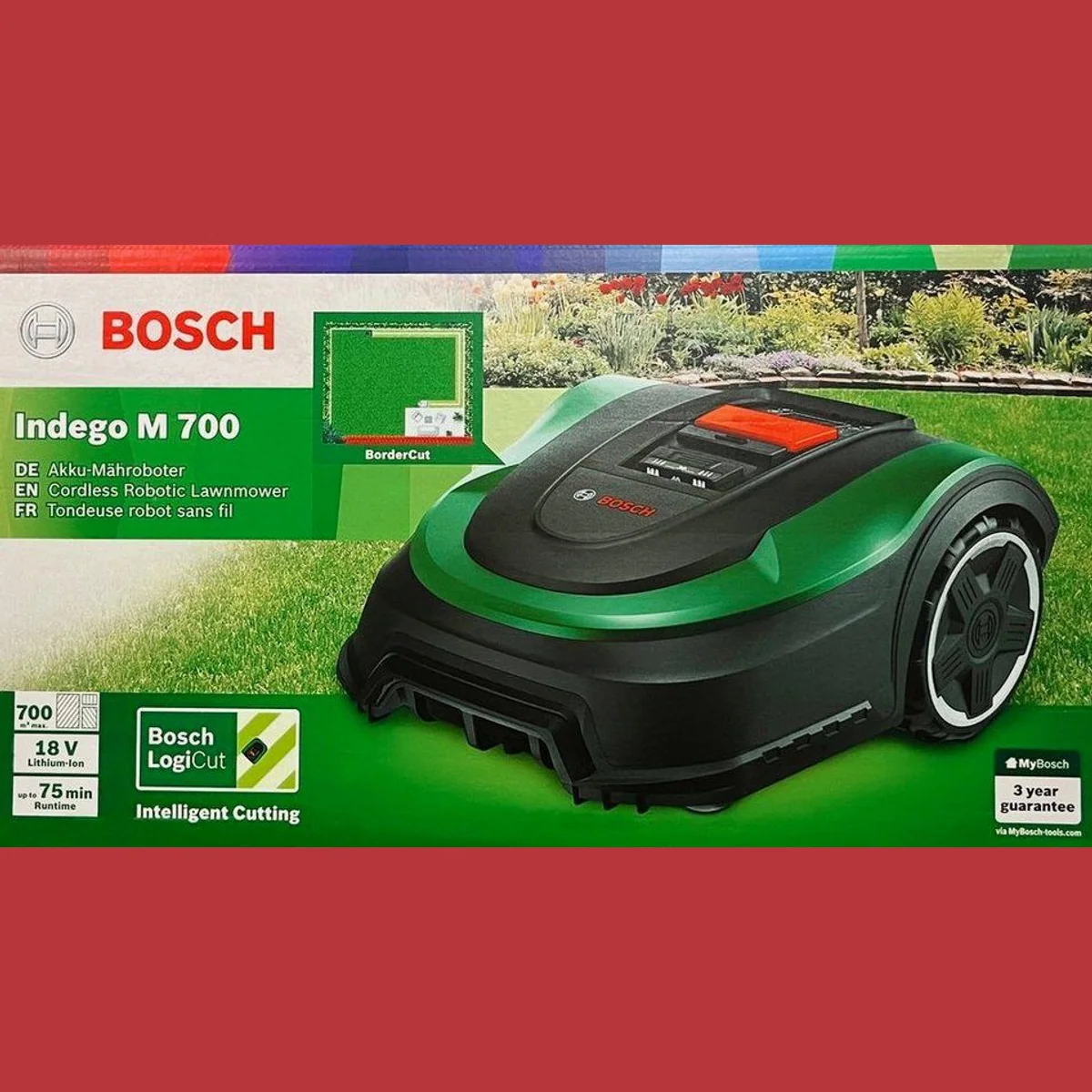 BOSCH Indego M 700 Rasenmähroboter, intelligentes Mähen, MultiArea-Funktion, einfache Programmierung