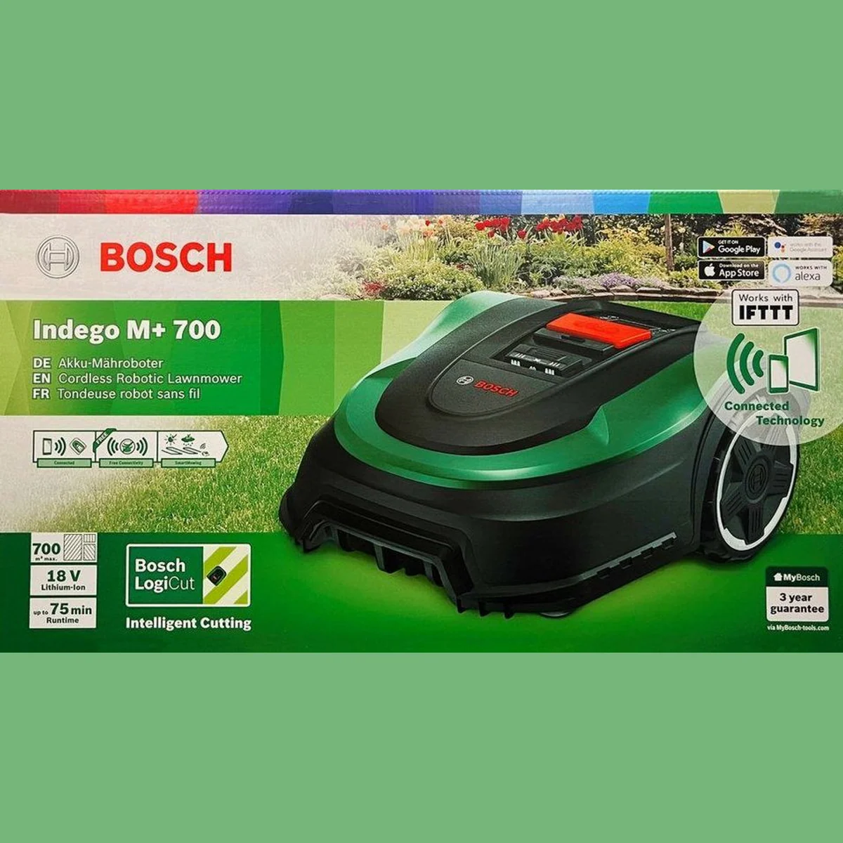 BOSCH Indego M+ 700 Rasenmähroboter, intelligente Navigation, Sprachsteuerung