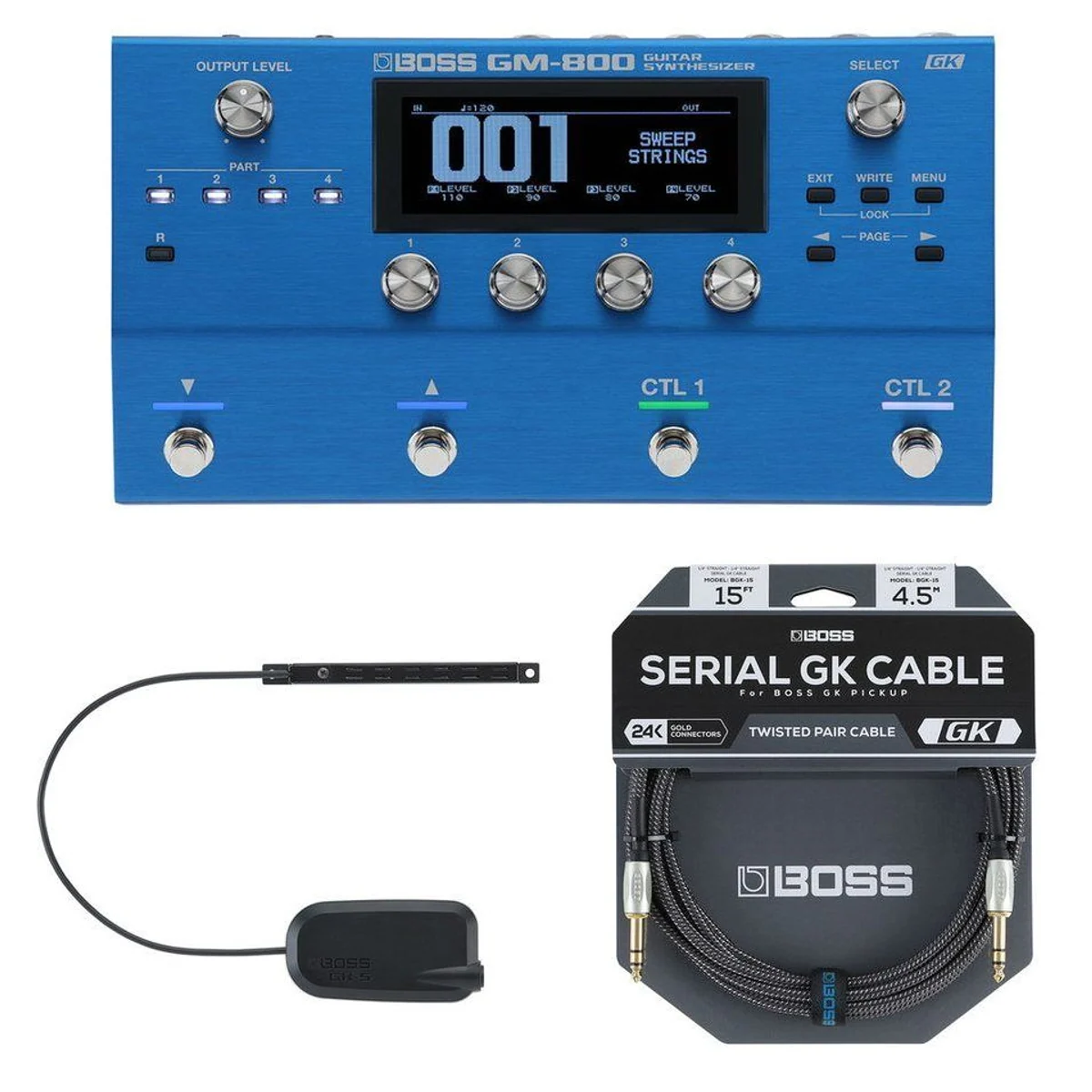 Boss GM-800 E-Gitarre Effektgerät, moderne ZEN-Core Soundengine, 1.200 Sounds
