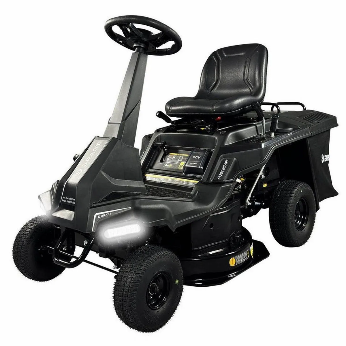 BRAST Rasentraktor Aufsitzmäher, Elektrostart, 61 cm Schnittbreite, 150L Fangkorb