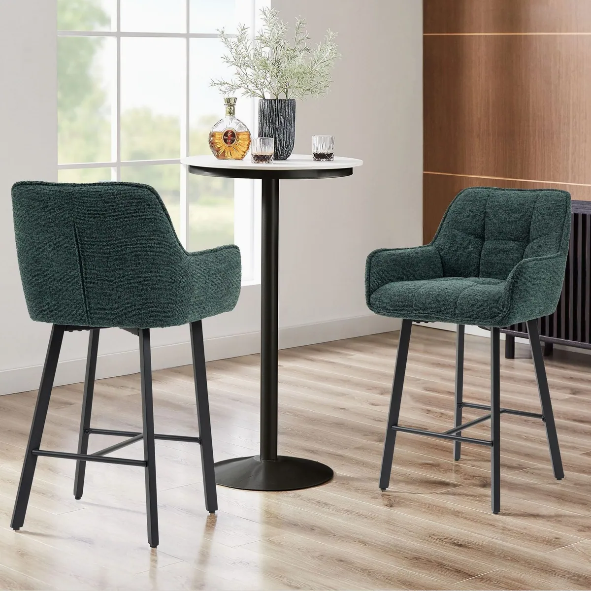 BRTHORY Barhocker 2er Set, ergonomisch, höhenverstellbar, stabil — ideal für Bars und Küchen 4