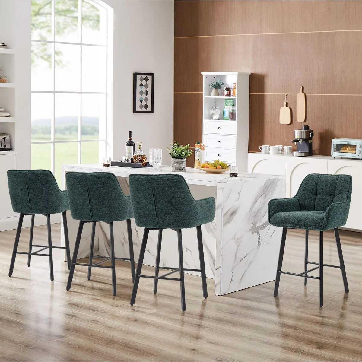 BRTHORY Barhocker 2er Set, ergonomisch, höhenverstellbar, stabil — ideal für Bars und Küchen 5