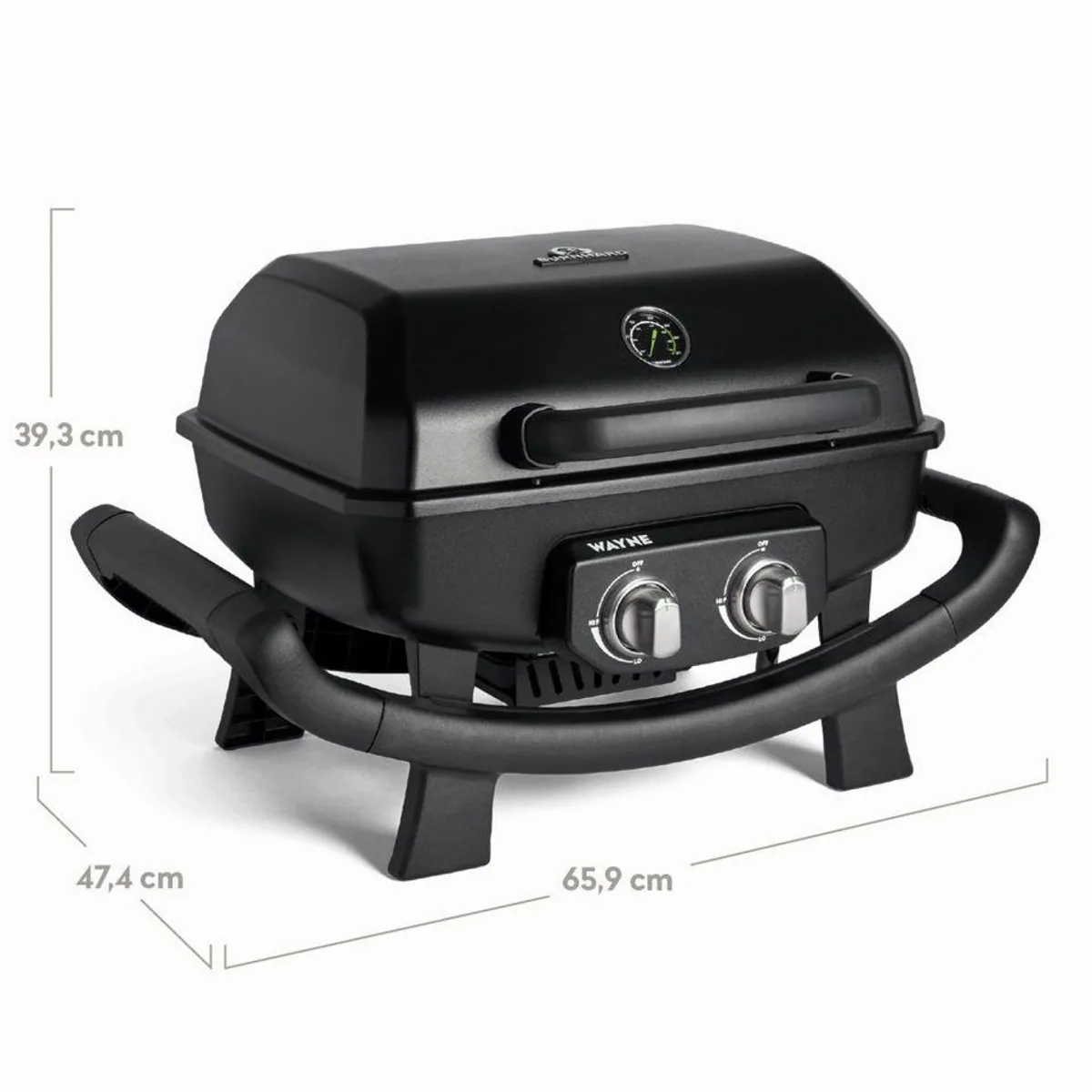 BURNHARD Gasgrill 2-Brenner WAYNE, 4,4 kW, kompakt und tragbar 3