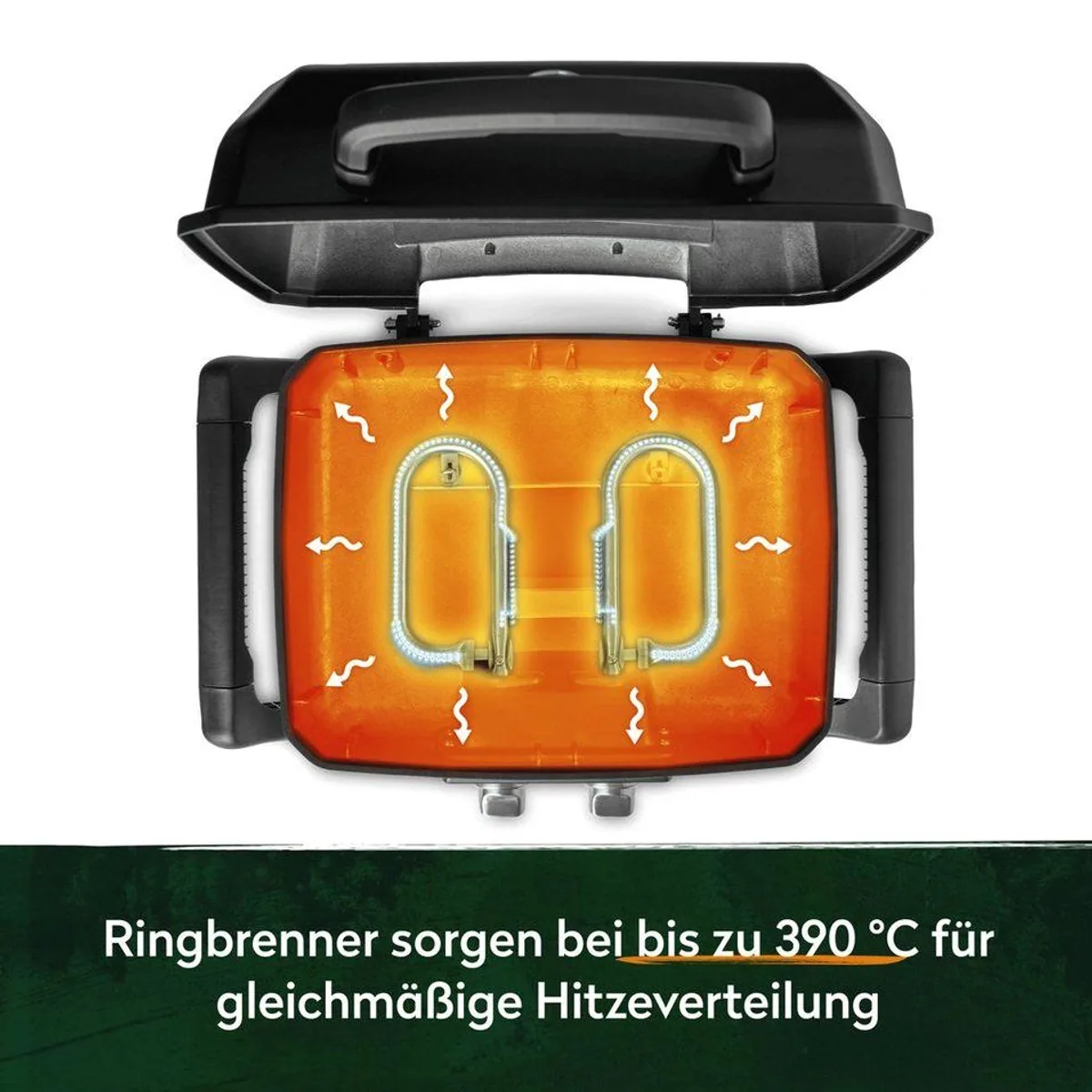 BURNHARD Gasgrill 2-Brenner WAYNE, 4,4 kW, kompakt und tragbar 5