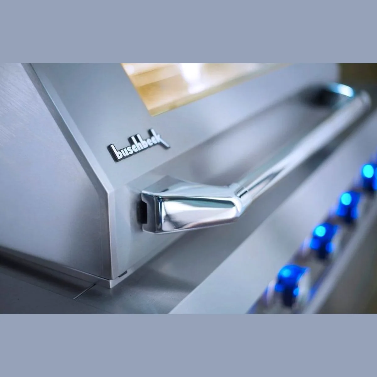Buschbeck Oxford Outdoorküche mit Gasgrill, Kühlschrank und Spülbecken — Edelstahl, Sichtfenster, 4 Brenner 5