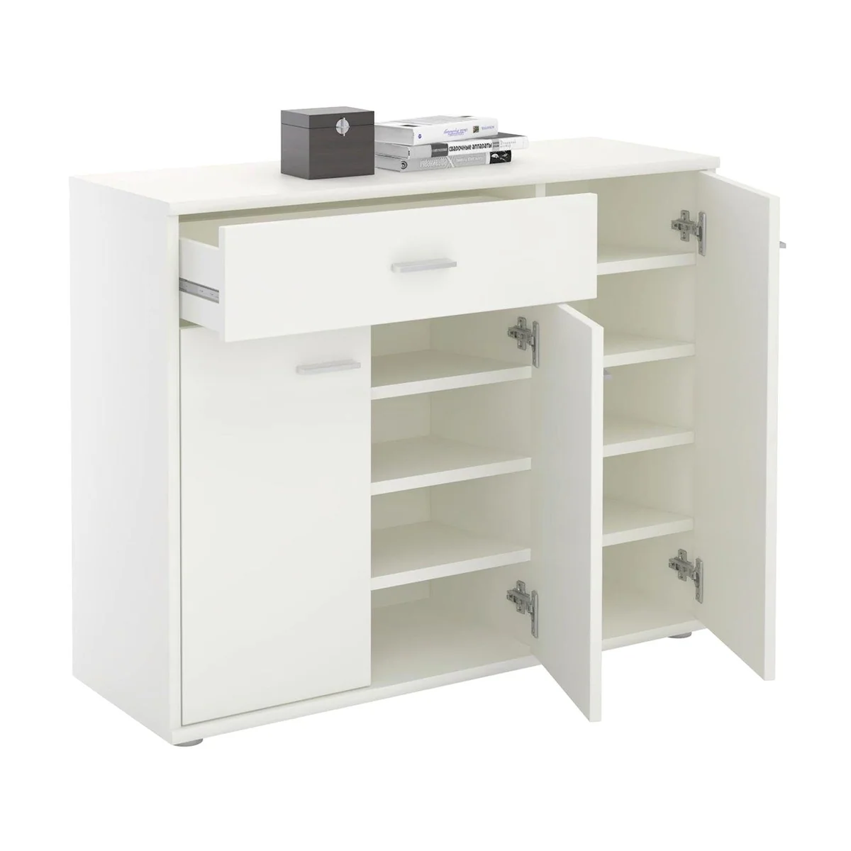 CARO-Möbel Schuhschrank Deusto, modernes Design, 3 Türen, 1 Schublade